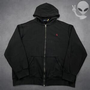 Polo Ralph Lauren Full Zip Hoodie Extra Extra Large Black Vintage